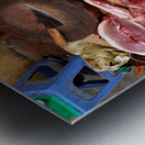Fresh meat sold in Hanoi market during daytime Metal print