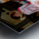 Market scene in Ho Chi Minh with fresh seafood for sale Metal print