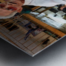 Men gather in Ho Chi Minh Vietnam for drinks and conversation Metal print