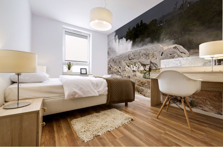 Rotorua. New Zealand. Whakarewarewa the living Maori Village. Hot springs Mural print