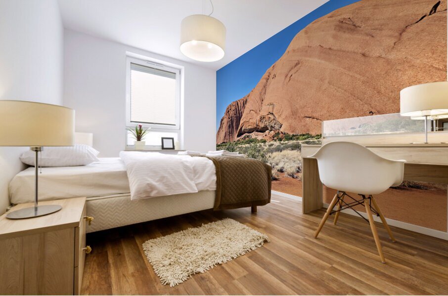 Hiking around Uluru Ayers Rock. Northern Territory. Australia Mural print