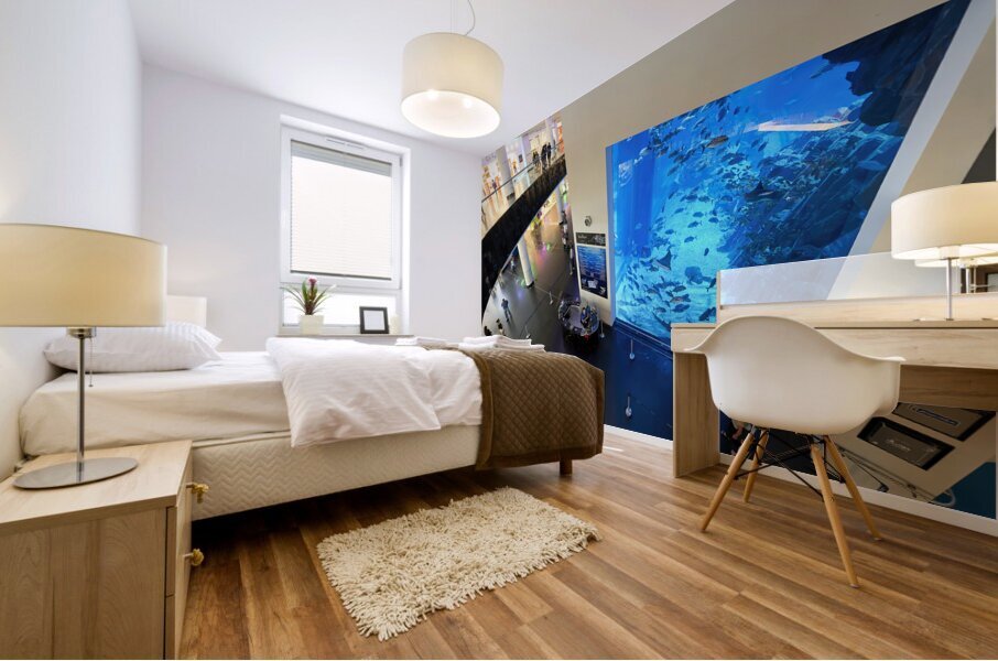 Dubai. UAE. Aquarium and underwater zoo Mural print