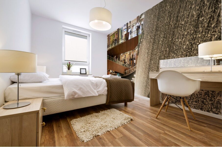 Dubai. UAE. The waterfall inside Dubai Mall Mural print