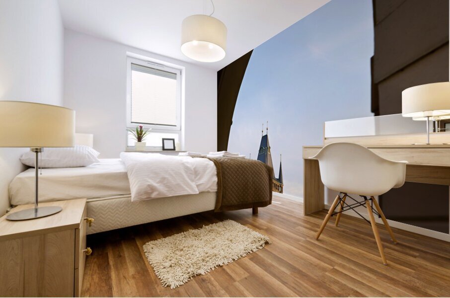 Czech Republic. Prague. The Old Town Hall in Old Town Square Mural print