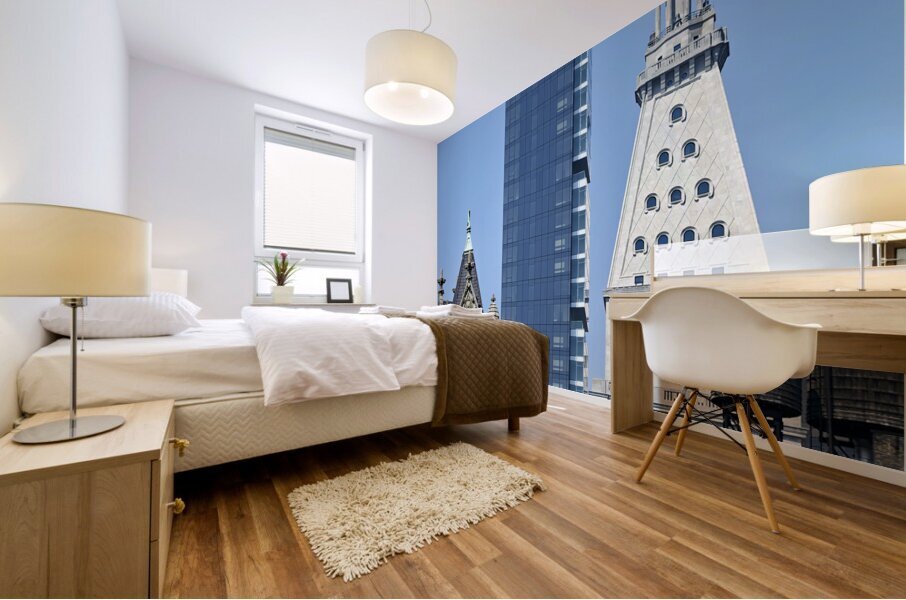 New York. Manhattan. United States. Different architectures downtown Mural print