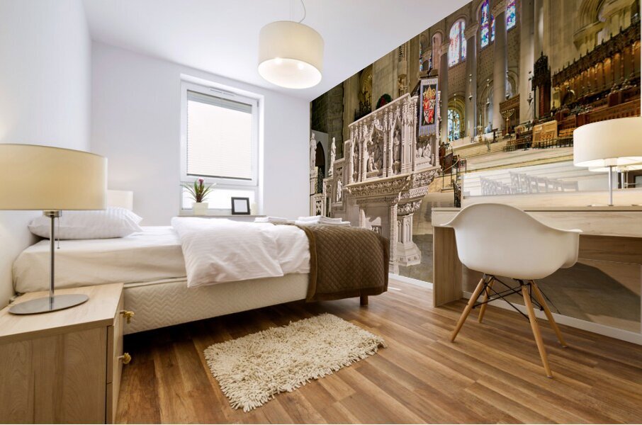 New York. Manhattan. United States. The Cathedral of St. John the Divine Mural print