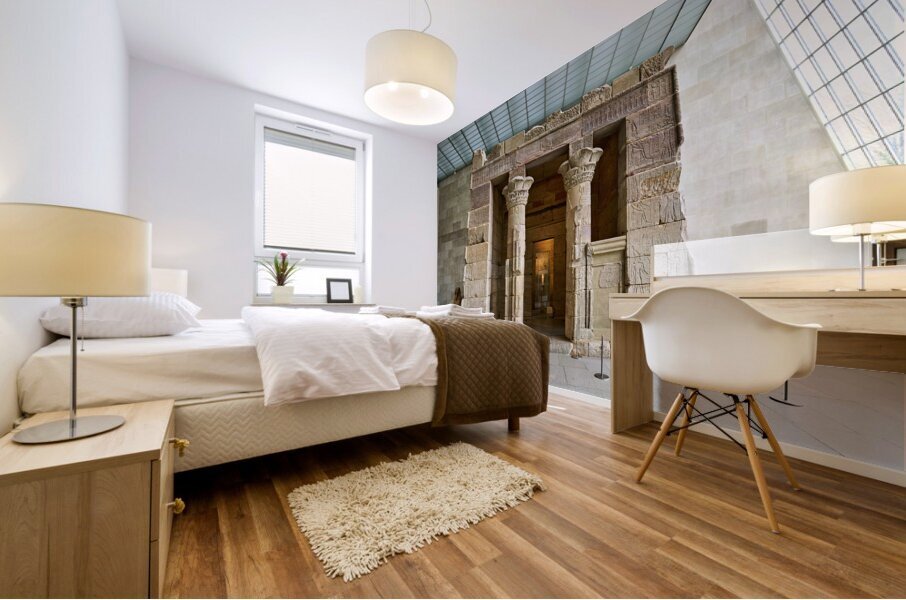 New York. Manhattan. United States. The Metropolitan Museum of Art. Egyptian Art. Temple of Dendur Mural print