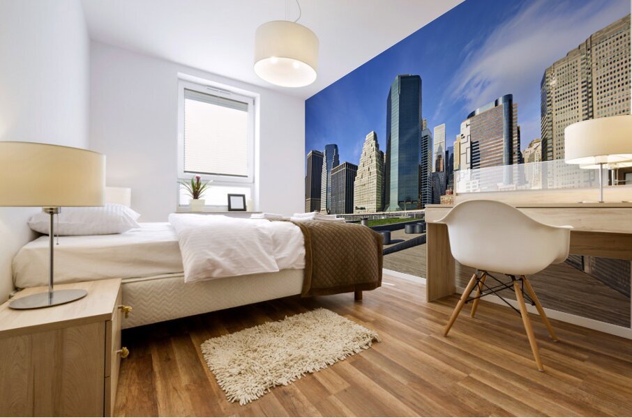 New York. Manhattan skyline. United States. Skyscrapers downtown Mural print