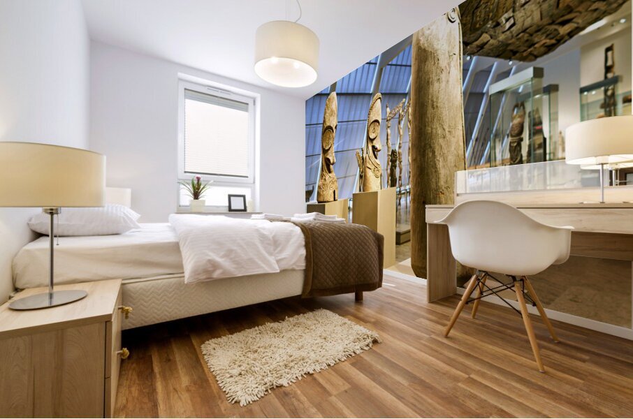 New York. Manhattan. United States. The Metropolitan Museum of Art. Oceanic Art in the Michael Rockfeller Wing Mural print