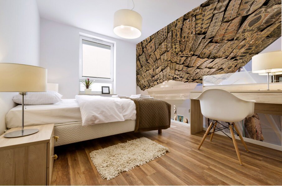 New York. Manhattan. United States. The Metropolitan Museum of Art. Oceanic Art in the Michael Rockfeller Wing Mural print