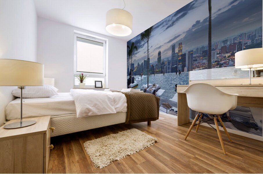 Singapore. The Infinity Pool at Marina Bay Sands Hotel Mural print