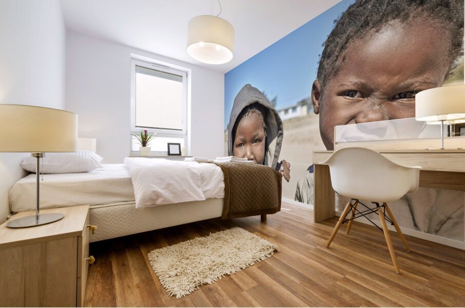 Namibia. Portrait of a group of children in a village of Damaraland Mural print