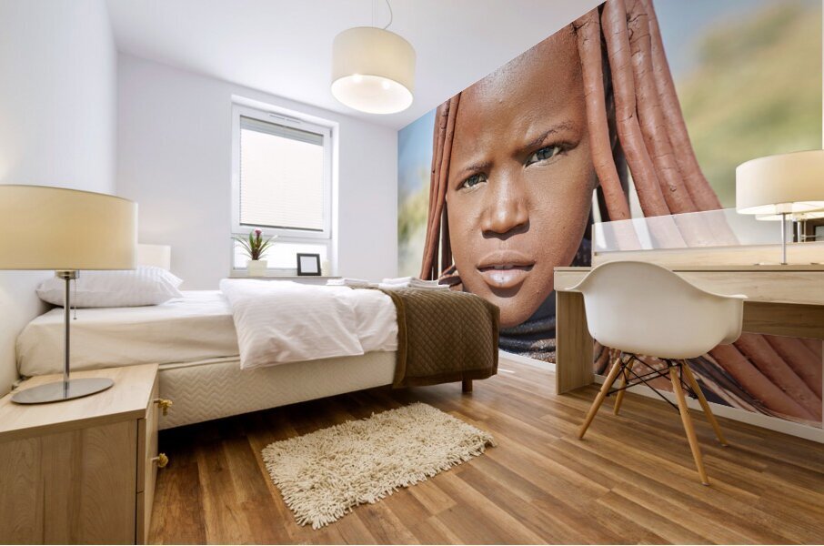 Namibia. Portrait of a Himba woman in Kunene region Mural print