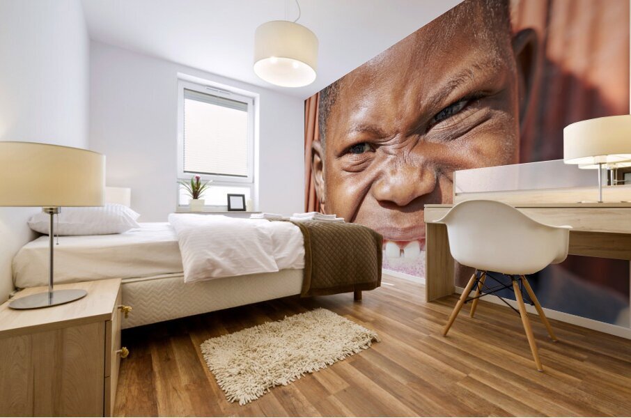 Namibia. Portrait of a joyful child in Kavango Region Mural print