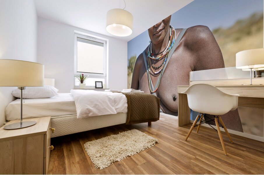 Namibia. Portrait of a woman of Zemba Bantu ethnic group in Kunene Region Mural print