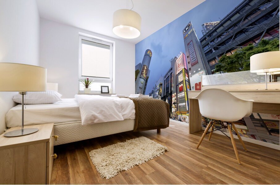 Japan. Tokyo. Shibuya district at night Mural print