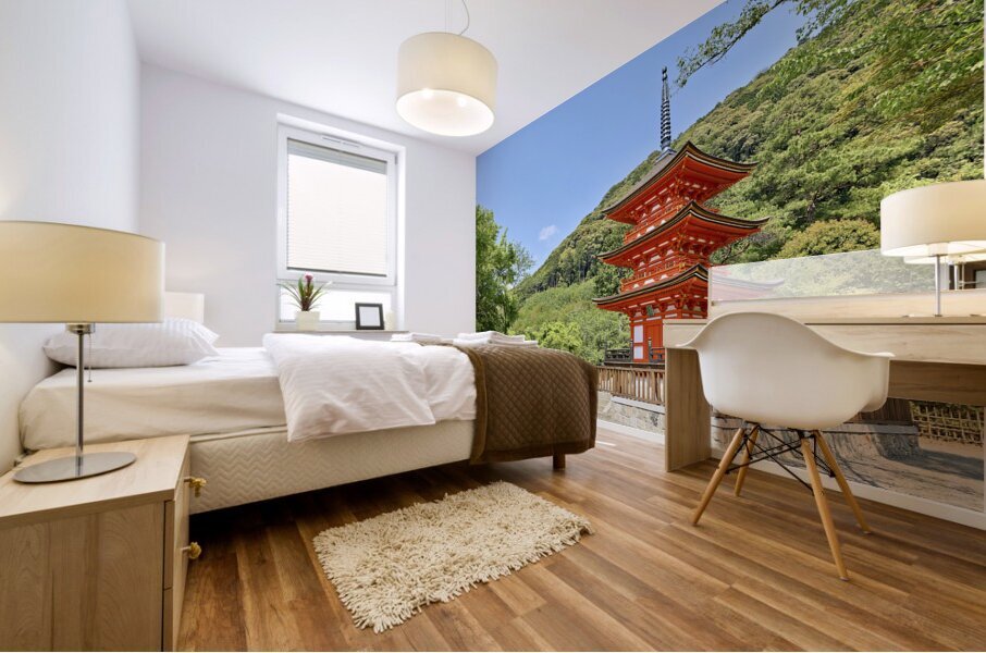 Japan. Kyoto. Kiyomizu Dera Temple. Koyasu Pagoda Mural print