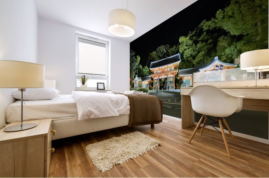 Japan. Kyoto. Yasaka shrine at night Mural print