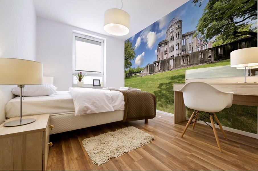 Japan. Hiroshima. Peace Memorial Genbaku Dome Mural print