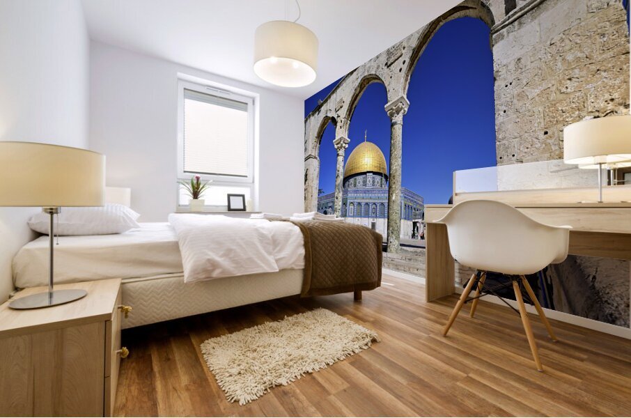 Jerusalem Israel. Dome of the rock mosque at Temple Mount Mural print