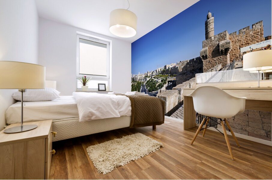 Jerusalem Israel. The ramparts of the old city Mural print