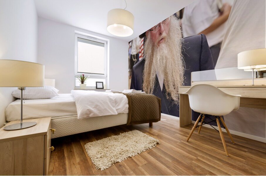Jerusalem Israel. Orthodox jews praying at the wailing wall Mural print