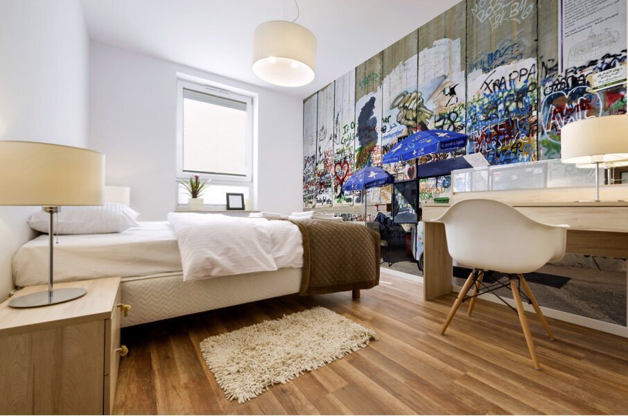 Jerusalem Israel. The west bank separation wall in Bethlehem Mural print