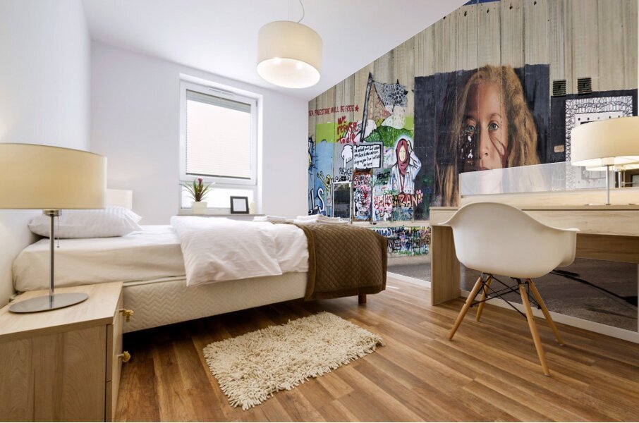 Jerusalem Israel. The west bank separation wall in Bethlehem Mural print