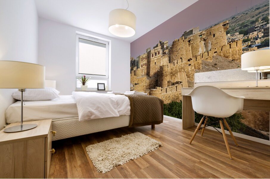 India Rajasthan jaisalmer. The walls at sunset Mural print