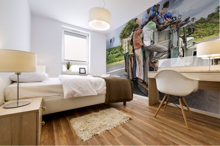 India Rajasthan. Busy transportation Mural print