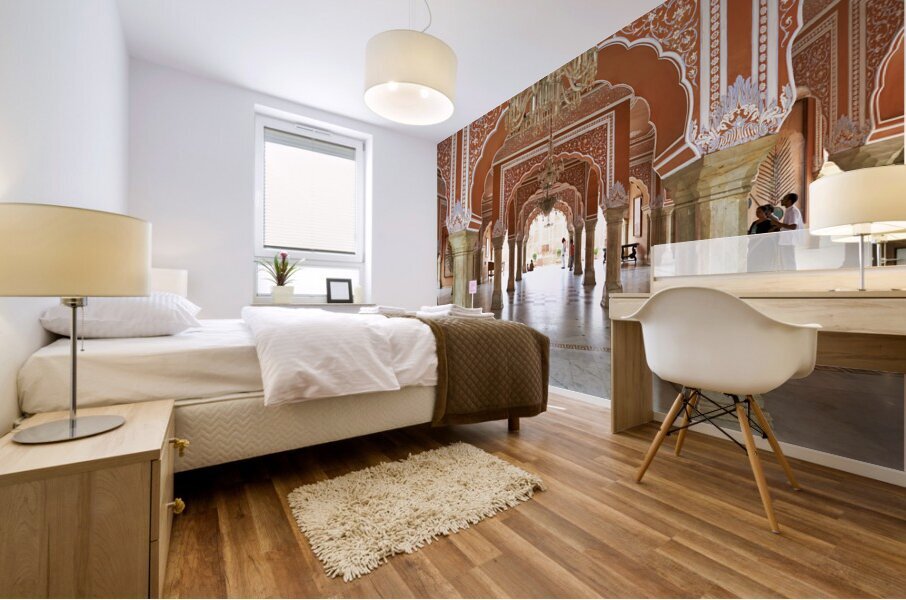 India Rajasthan Jaipur. City Palace Mural print