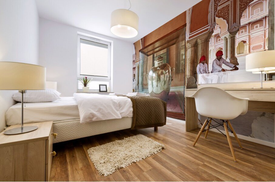 India Rajasthan Jaipur. City Palace Mural print