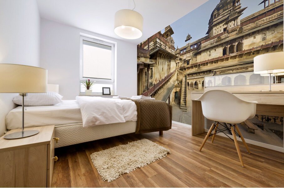 India Madhya Pradesh Orchha. The Fort Complex Mural print