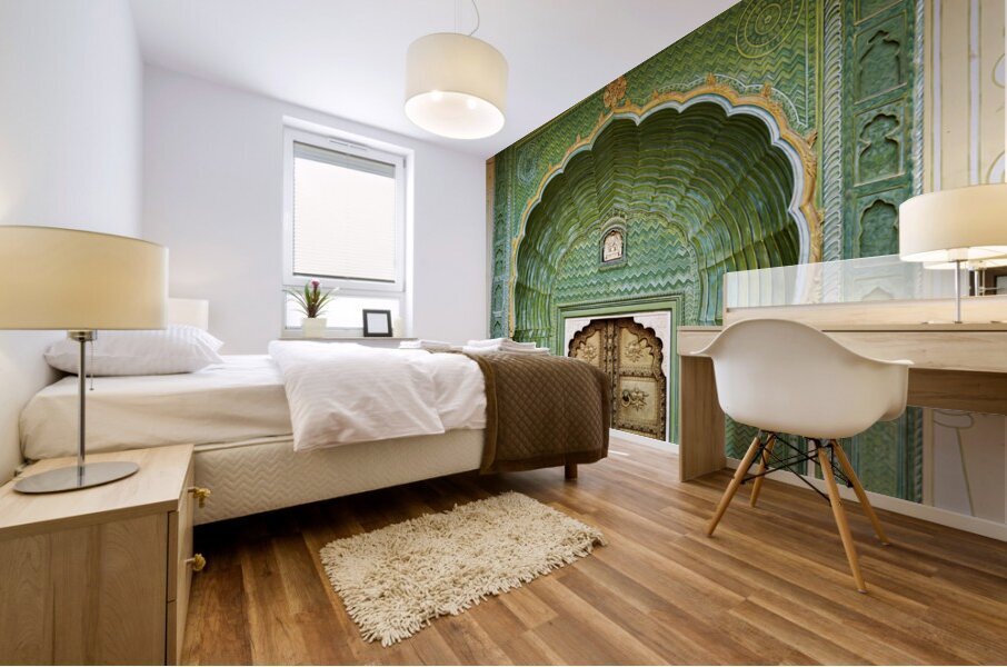 India Rajasthan Jaipur. City Palace Mural print