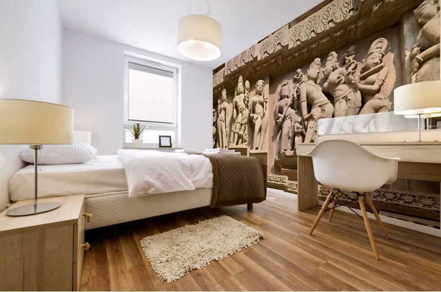 India Madhya Pradesh Khajuraho. The hindu erotic temples Mural print