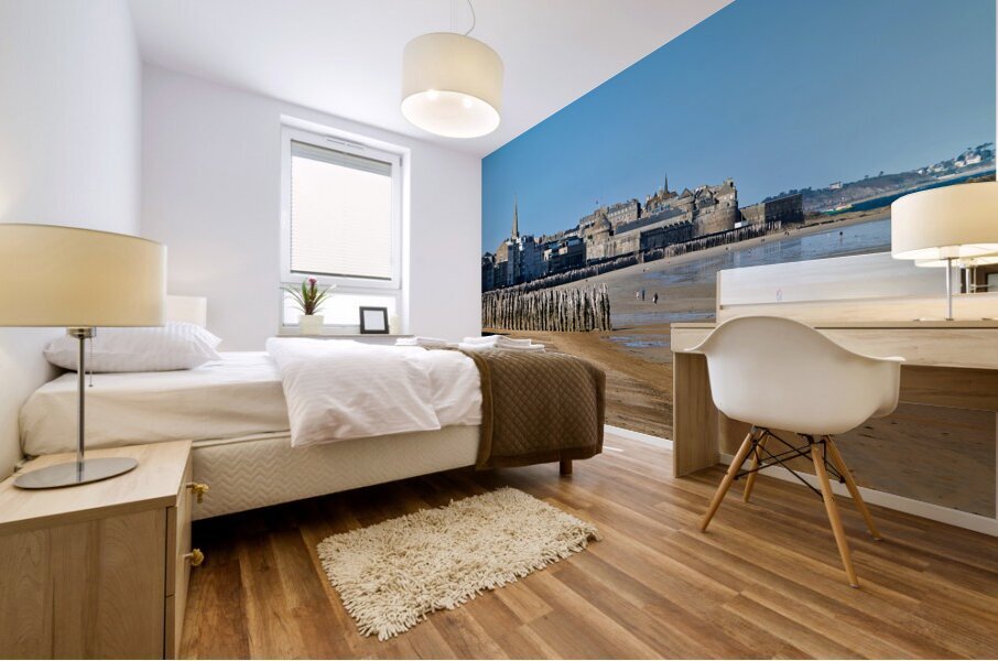 Saint Malo Brittany France. Grand plage du Sillon Sillon beach Mural print