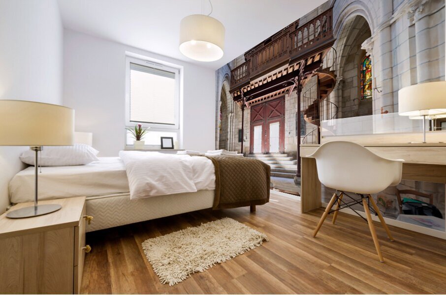 Chablis Burgundy France. Collegiale Saint Martin church Mural print