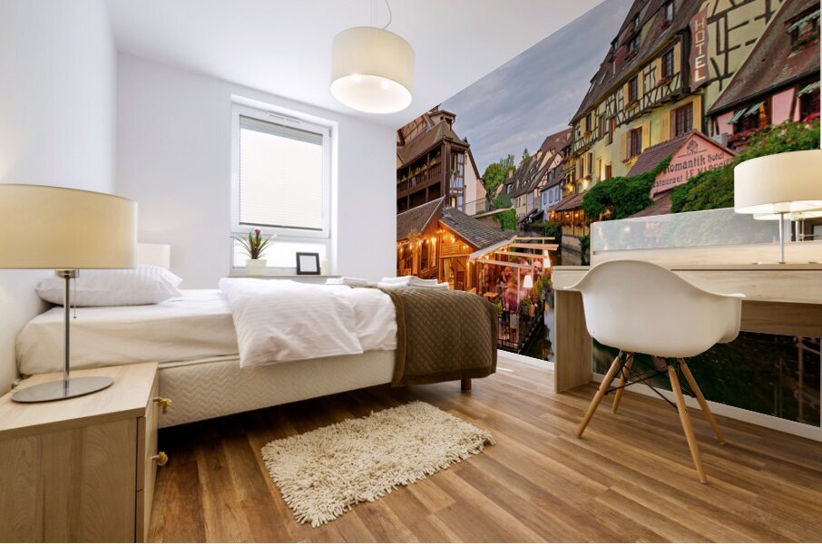 Colmar Alsace France. Alsace Wine Route. The timber framed houses in Petite Venise Mural print