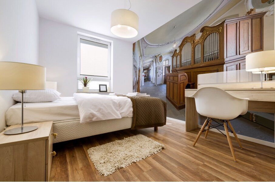 Germany Bavaria Romantic Road. Fussen. St. Mang Abbey. Musical instruments instruments Mural print