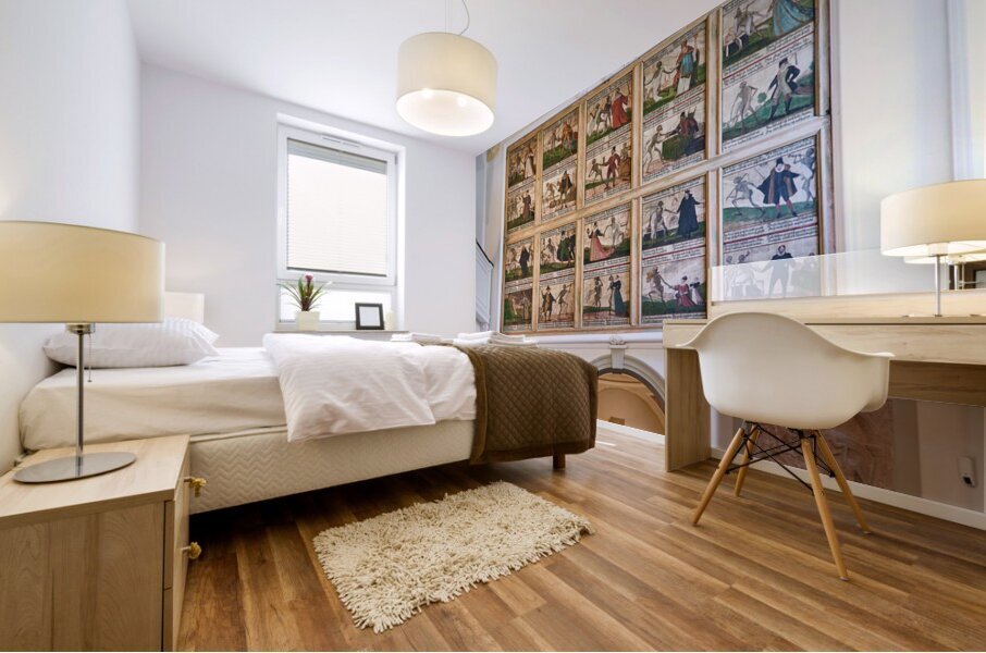 Germany Bavaria Romantic Road. Fussen. St. Mang’s Abbey. Stadt Museum der Stadt. Museum of History. Danse Macabre Mural print