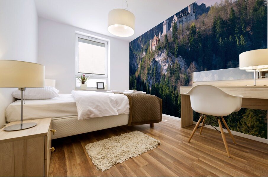 Germany Bavaria Romantic Road. Fussen. Neuschwanstein castle Mural print