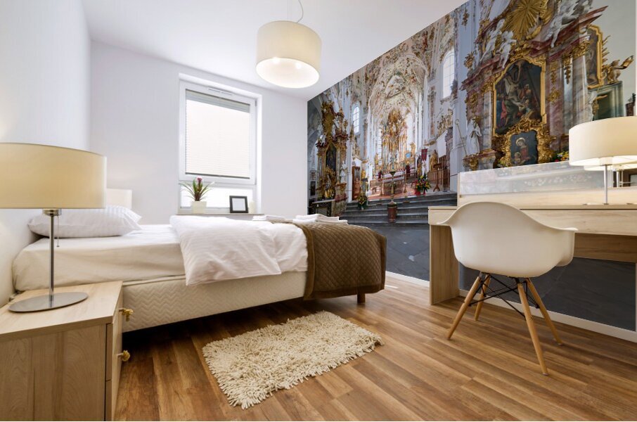 Germany Bavaria Romantic Road. Rottenbuch. Maria Geburt Church Mural print