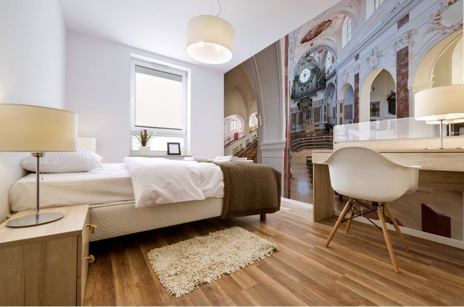 Germany Bavaria Romantic Road. Augsburg. St. Annes Church Mural print