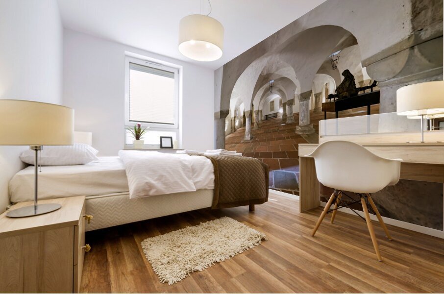 Germany Bavaria Romantic Road. Augsburg. Augsburger Dom Cathedral. The crypt Mural print