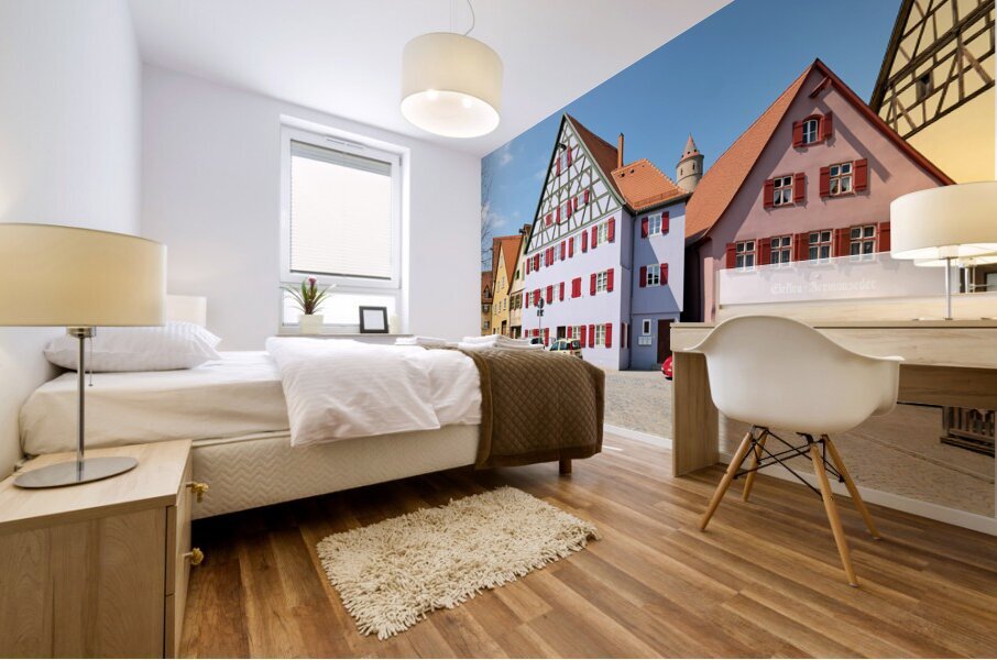 Germany Bavaria Romantic Road. Historische Altstadt Dinkelsbuhl. Old Town Mural print