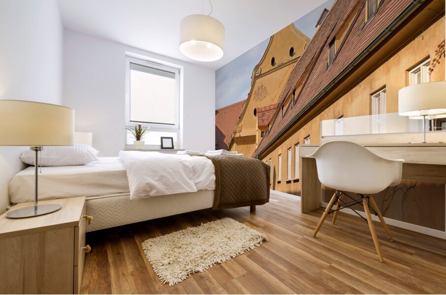 Germany Bavaria Romantic Road. Augsburg. Fuggerei the worlds oldest public housing complex still in use Mural print