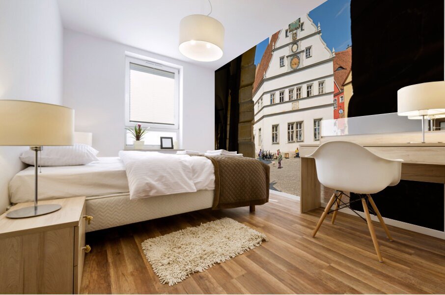 Germany Bavaria Romantic Road. Rothenburg ob der Tauber. Market Square. marktplatz Mural print