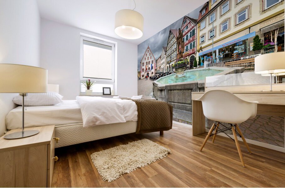 Germany Bavaria Romantic Road. Bad Mergentheim. Market Square Mural print