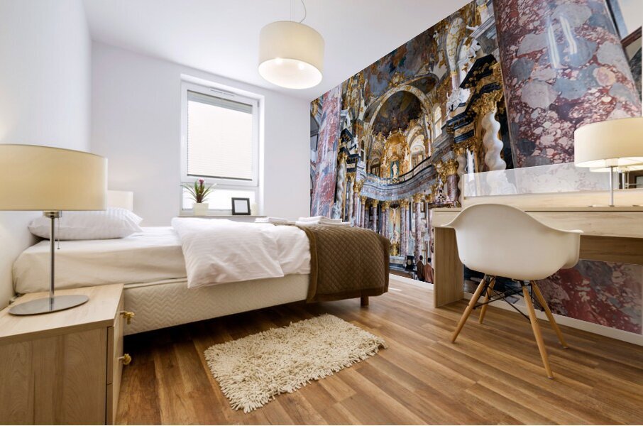 Germany Bavaria Romantic Road. Wurzburg. Hofkirche Court church of Residence Residenz Mural print