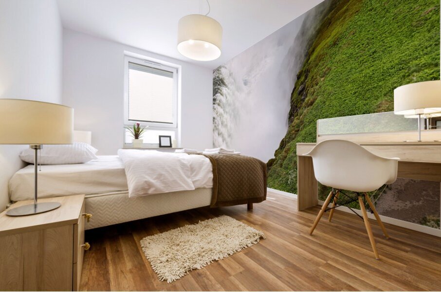 Gullfoss waterfalls. Gullfoss is a waterfall located in the canyon of the Hvítá river in southwest Iceland. Mural print